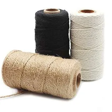 Anvin 984 Feet Cotton Twine Natural Jute Twine Packing Twines Bakers Twine Black Twine White Twine W...