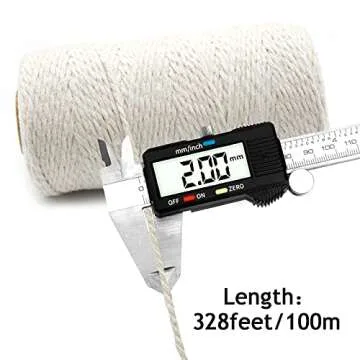 Anvin 984 Feet Cotton Twine Natural Jute Twine Packing Twines Bakers Twine Black Twine White Twine Wrapping Butchers Baking Arts and Crafts Gardening(Pack of 3, 10 Ply 2mm Thick)