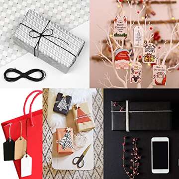 Anvin 984 Feet Cotton Twine Natural Jute Twine Packing Twines Bakers Twine Black Twine White Twine Wrapping Butchers Baking Arts and Crafts Gardening(Pack of 3, 10 Ply 2mm Thick)