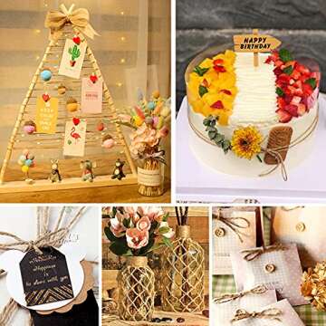 Anvin 984 Feet Cotton Twine Natural Jute Twine Packing Twines Bakers Twine Black Twine White Twine Wrapping Butchers Baking Arts and Crafts Gardening(Pack of 3, 10 Ply 2mm Thick)