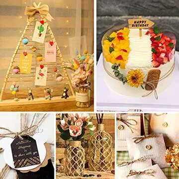 Anvin 984 Feet Cotton Twine Natural Jute Twine Packing Twines Bakers Twine Black Twine White Twine Wrapping Butchers Baking Arts and Crafts Gardening(Pack of 3, 10 Ply 2mm Thick)