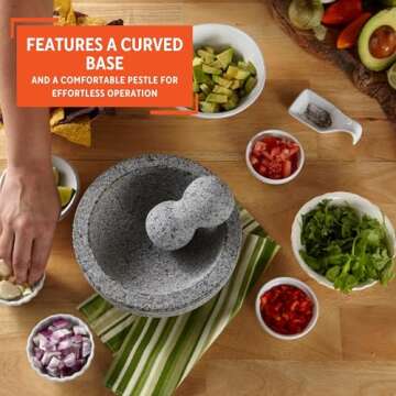 IMUSA USA Granite Molcajete Spice Grinder 6-Inch, Gray