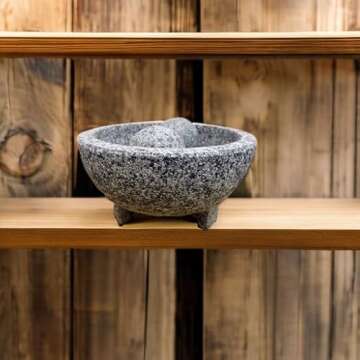 IMUSA USA Granite Molcajete Spice Grinder 6-Inch, Gray