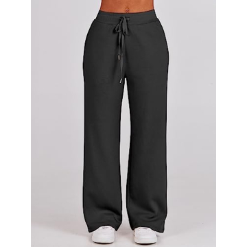 ANRABESS Women Oversized Sweatsuit Fall 2024 Trendy Black Set