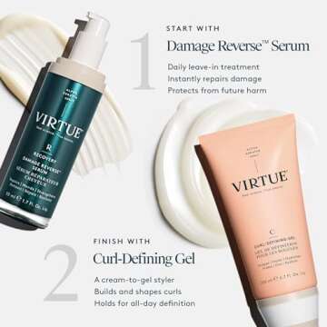VIRTUE Curl Gel for Curly Hair, Anti Frizz Hair Styler, Sulfate Free, Ideal for All Curl Types, Color Safe, 6.7 Fl Oz