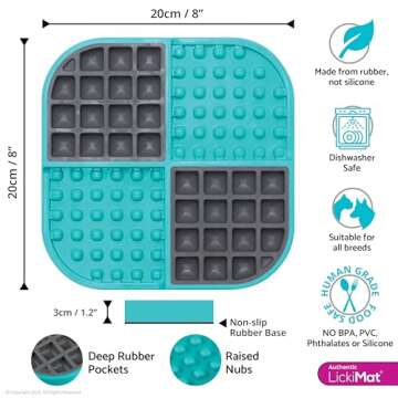 Lickimat Slomo, Dog Slow Feeding Lick Mat, Boredom Anxiety Reducer, Turquoise
