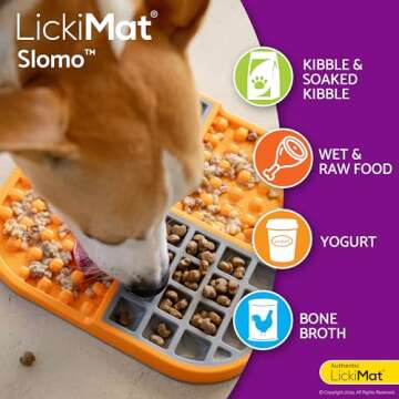 Lickimat Slomo, Dog Slow Feeding Lick Mat, Boredom Anxiety Reducer, Turquoise