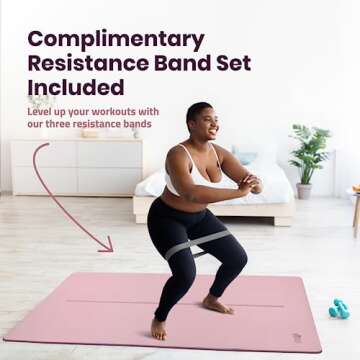 Gogokiwi Large Yoga Mat Extra Wide Non-Slip Fitness Mat