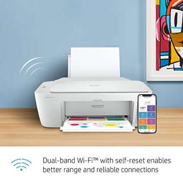 HP DeskJet 2752 All-in-One Color Inkjet Printer Scanner and Copy with Mobile Printing, Wireless Printers for Home and Office, Instant Ink Ready, Dual-Band WiFi, 8RK11A (Renewed)