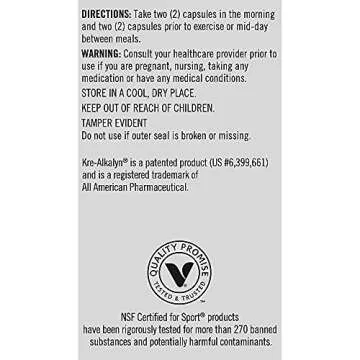 True Athlete Kre Alkalyn 1,500mg - Helps Build Muscle, Gain Strength & Increase Performance, Buffered Creatine for Optimal Absorption - NSF Certified for Sport (120 Capsules)