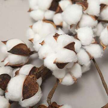 24 Inch Real Cotton Wreath Farmhouse Decor Christmas Vintage Wreath