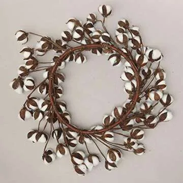 Beautiful 24 Inch Real Cotton Wreath for Home Decor