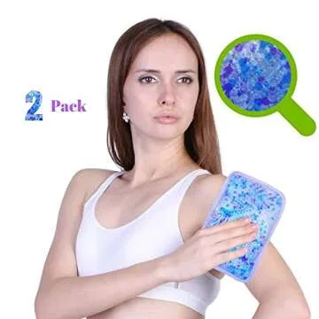 Hot and Cold Gel Bead Ice Pack (2-Pack) by FOMI Care | Lavender Scented | Reusable Cold Wrap, Cold C...