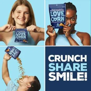 LOVE CORN Fab Four - Sea Salt, BBQ, Salt & Vinegar, Hot Spicy 0.7oz x 20 Delicious Crunchy Corn Healthy Family Snacks Gluten Free, Kosher, NON-GMO Alternative for Chips, Nuts, Crackers Pretzels