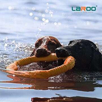 LaRoo Dog Toys for Large Dogs - Fun Interactive Flying Discs, Eco-Friendly Teething Toys