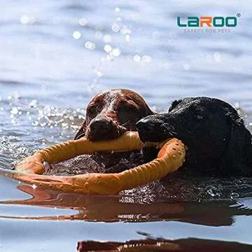 LaRoo Dog Toys for Large Dogs - Fun Interactive Flying Discs, Eco-Friendly Teething Toys