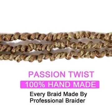 5Packs(115g/pack) Ombre Blonde Pretwisted Passion Twist Corchet Hair 22inch Pre-Looped Long Passion Twist Bohemian Curly Synthetic Braiding Hair Extensions(15strands/pack,T27/613#)