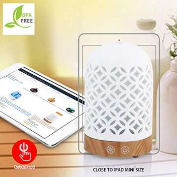 Essential Oil Diffuser 160ml Cool Mist Humidifier 7 Colors LED Night Lamps Crafts Ornaments All in 1 Upgrade Whisper-Quiet Ultrasonic Ceramics Copper Coin Pattern Humidifiers US 120V