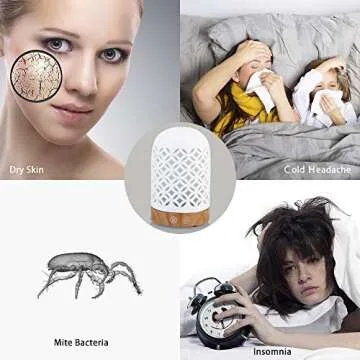 Essential Oil Diffuser 160ml Cool Mist Humidifier 7 Colors LED Night Lamps Crafts Ornaments All in 1 Upgrade Whisper-Quiet Ultrasonic Ceramics Copper Coin Pattern Humidifiers US 120V