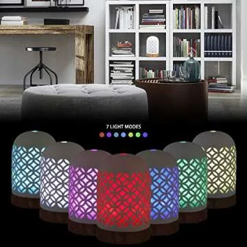 Essential Oil Diffuser 160ml Cool Mist Humidifier 7 Colors LED Night Lamps Crafts Ornaments All in 1 Upgrade Whisper-Quiet Ultrasonic Ceramics Copper Coin Pattern Humidifiers US 120V