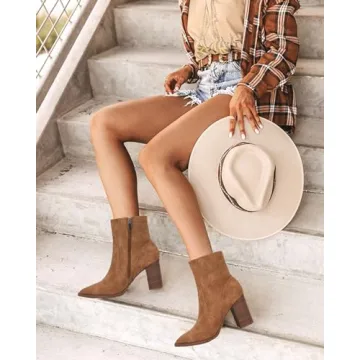 LAICIGO Women's Pointed Toe Ankle Boots for Stylish Comfort