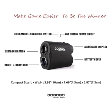Gogogo Sport GS03 Laser Rangefinder with Slope & 6X Magnification