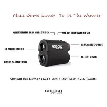 Gogogo Sport GS03 Laser Rangefinder with Slope & 6X Magnification