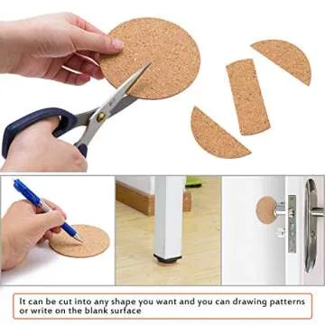 Self-Adhesive 4x4 Cork Coaster Sheets - 60 Pack by BEFORYOU