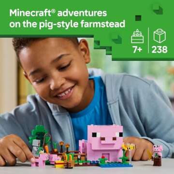 LEGO Minecraft Baby Pig House - Building Playset for Kids