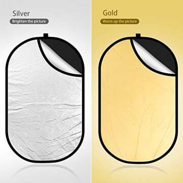 Konseen 4 in 1 Collapsible Pop Up Backdrop Reflector Panel for Photography 1.5x2 M/5x6.5 Feet Chroma...