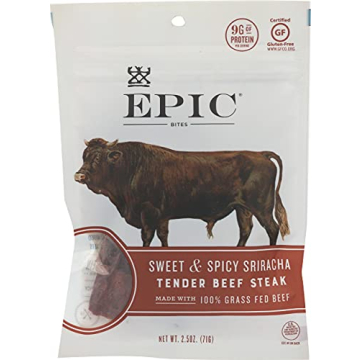 EPIC Sriracha Beef Bites Grass-Fed Protein Snack 2.5oz
