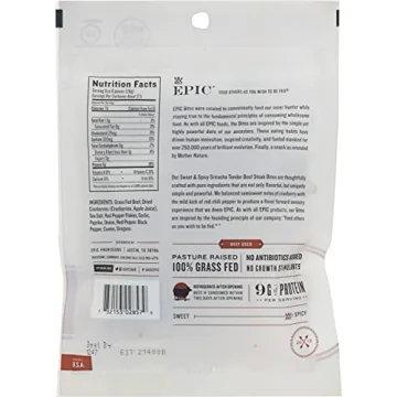 EPIC Sriracha Beef Bites Grass-Fed Protein Snack 2.5oz