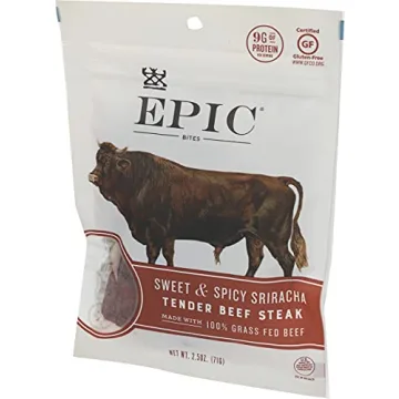 EPIC Sriracha Beef Bites Grass-Fed Protein Snack 2.5oz