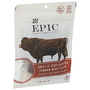 EPIC Sriracha Beef Bites Grass-Fed Protein Snack 2.5oz