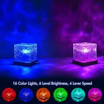 Ocean Wave Projector Cube Lamp with Remote & 30 Modes