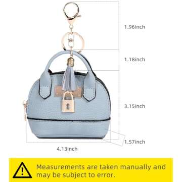 YJUBAOA 2 PCS Cute Mini Tote Bag Keychain for Women PU Leather Mini Backpack Purse Keychain Little C...