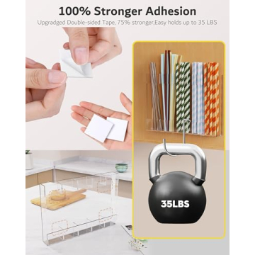 Upgraded 9.6'' Acrylic Straw Holder - Space-Saving Design