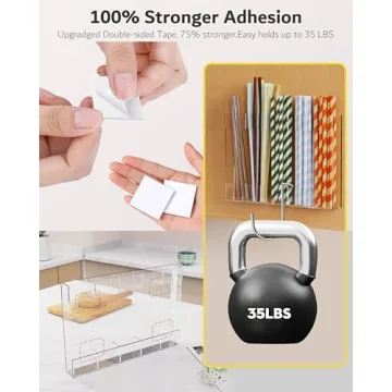 Upgraded 9.6'' Acrylic Straw Holder - Space-Saving Design