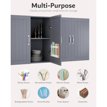 Upgraded 9.6'' Acrylic Straw Holder - Space-Saving Design