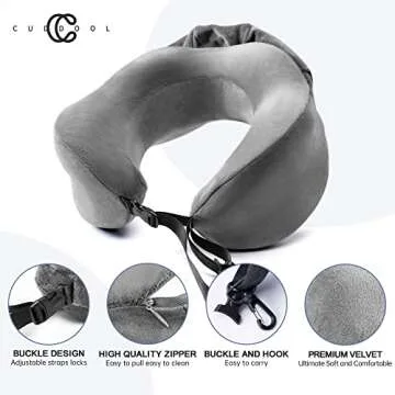 Cuddool Neck Pillow with Hood - Travel Pillow for Head Chin Support