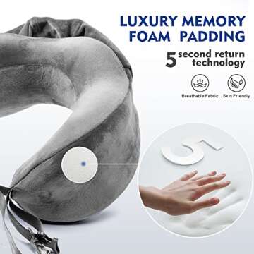 Cuddool Travel Neck Pillow with Hood for Ultimate Comfort