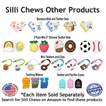Silli Chews Teething Ring Baby Teething Toys Little Donut Silicone Teether and Clip for Babies - Best Natural Chocolate Donut Infant Teether for Boys or Girls Chew Toys
