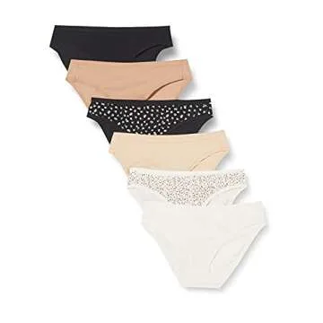 Amazon Essentials Women's Cotton Bikini Brief Underwear, Pack of 6 - Comfy and Affordable!