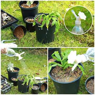 Ohuhu Extra-Thickened 6 Inch Plastic Plant Nursery Pots, 28 Pack Planting Pots with Drainage Holes & Plant Labels, Small Starter Planter Flower Pot for Seedling Succulents Cutting Transplanting