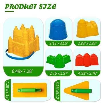 Holady 7 Pcs Beach Sand Toys Set,Includes Beach Toys Castle Molds Sand Molds, Beach Bucket,Shovel To...