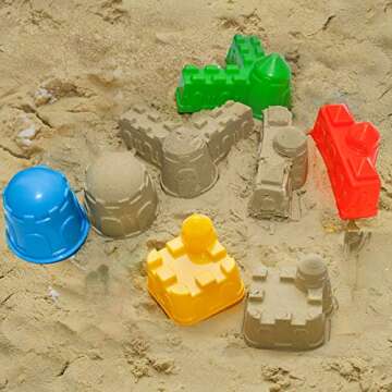 Holady 7 Pcs Beach Sand Toys Set,Includes Beach Toys Castle Molds Sand Molds, Beach Bucket,Shovel Tool Kit,Fun Outdoor Games Beach Accessories for Boys Girls