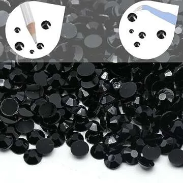 8000 Mixed Red & Black Resin Rhinestones for Crafts