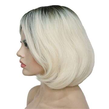 Aimole Short Ombre White Wig for Cosplay & Halloween