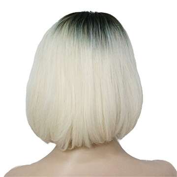 Aimole Short Ombre White Wig for Cosplay & Halloween