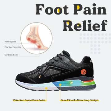 FitVille Extra Wide Walking Shoes for Men - Pain Relief